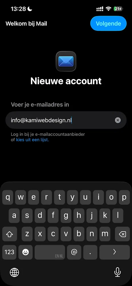 iPhone: e-mailadres invullen in de Mail-app