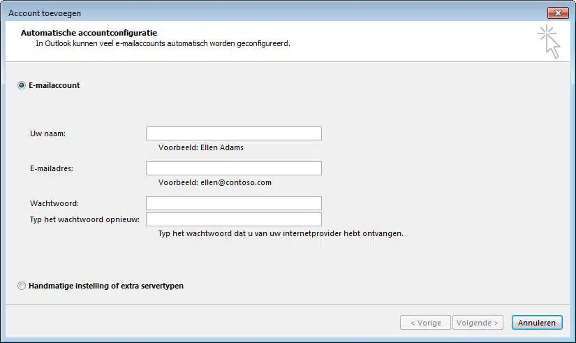 Outlook account toevoegen