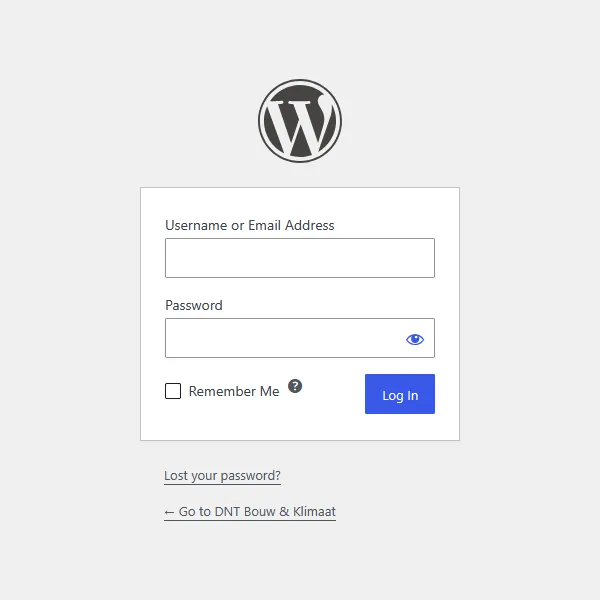 WordPress-inlogpagina openen via /wp-admin/